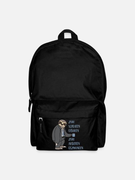 Faultier Zum Schlafen Geboren Arbeiten Gezwungen - Rucksack - Schwarz