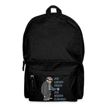 Faultier Zum Schlafen Geboren Arbeiten Gezwungen - Rucksack - Schwarz - Vorne
