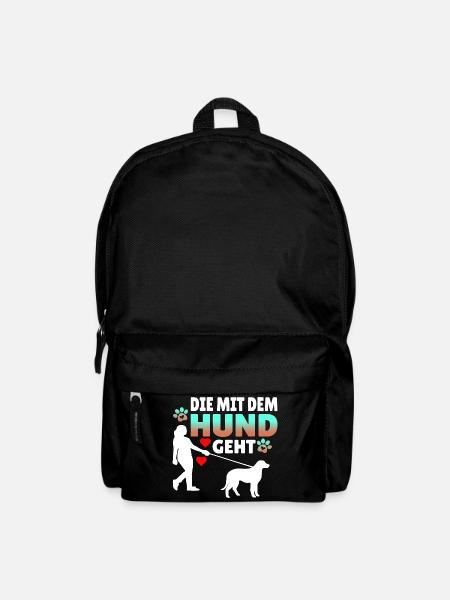 Die mit dem Hund geht - Rucksack - Schwarz