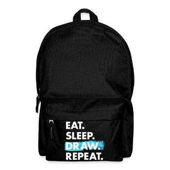 Tiroir Manger Sommeil Dessin - Sac à dos - noir - Devant