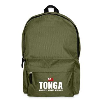 Tonga No Helmets No Pads Just Balls Tonga Rugby - Backpack - olive green - Front