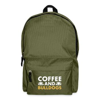 Café et bouledogue - Sac à dos - vert olive - Devant