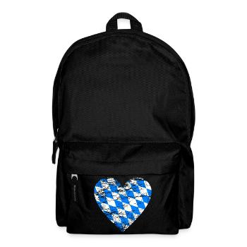 Drapeau de Bavière Coeur Vintage Used Look - Sac à dos - noir - Devant