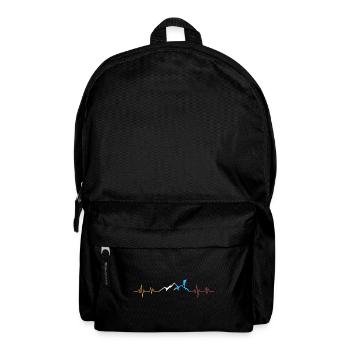 Heartbeat Hiking Hiking Mountains Gift - Backpack - black - Front