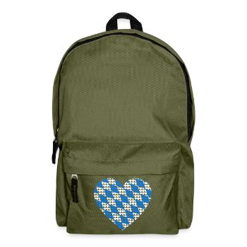 Bavaria flag heart hearts love motif - Backpack - olive green - Front