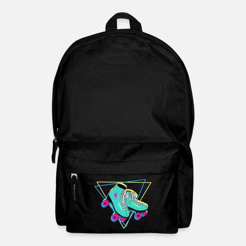 Rollschuhe retro neon - Rucksack - Schwarz