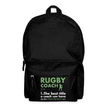 Sport Coach Definition Rugby - Backpack - black - Front