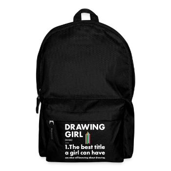 Dessinateur de définition de fille de tiroir - Sac à dos - noir - Devant