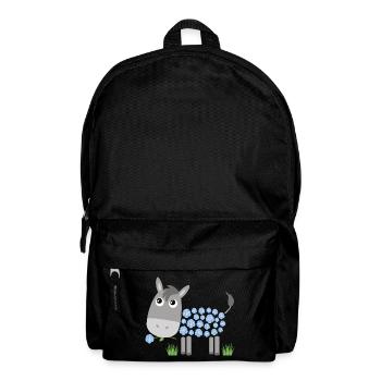 Esel mit blauen Rosen statt Fell - Rucksack - Schwarz - Vorne
