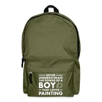 Painter Never Underestimate The Power Of A Boy - Rucksack - Olivgrün - Vorne