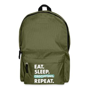 Crocheteur Eat Sleep Crochet - Sac à dos - vert olive - Devant