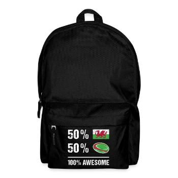 50% Wales 50% Rugby 100% Awesome Wales Rugby - Backpack - black - Front