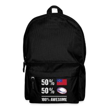 50% Samoa 50% Rugby 100% Awesome Samoa Rugby - Backpack - black - Front