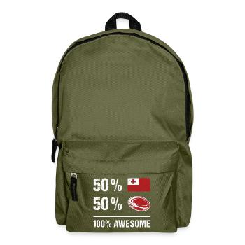 50% Tonga 50% Rugby 100% Awesome Tonga Rugby - Backpack - olive green - Front