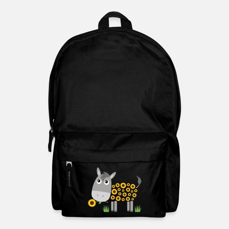 Esel mit Sonnenblumen statt Fell - Rucksack - Schwarz