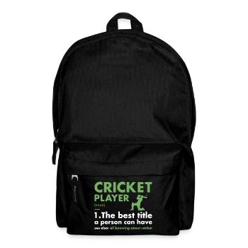 Sport Player Definition Cricket - Rucksack - Schwarz - Vorne