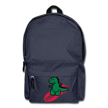 Surfing Dinosaurier - Rucksack - Navy - Vorne