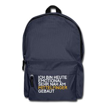 Emotional sehr nah am Mittelfinger gebaut - Rucksack - Navy - Vorne