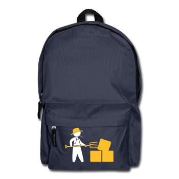 Bauer mit Mistgabel und Heu - Rucksack - Navy - Vorne