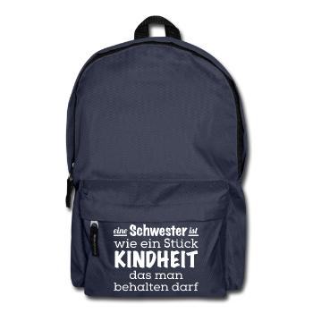 Eine Schwester ist ein Stück Kindheit - für immer - Rucksack - Navy - Vorne