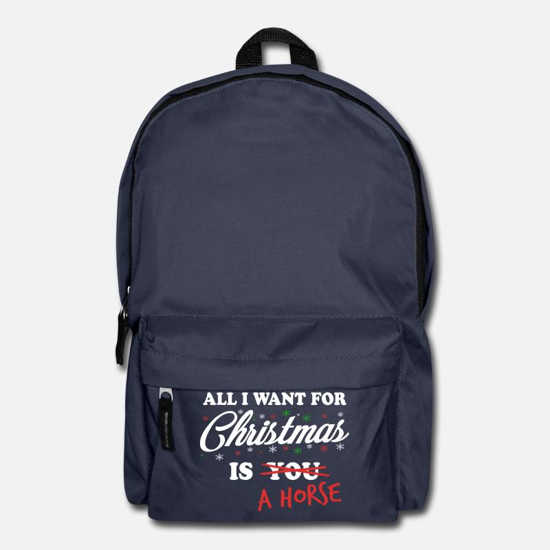 Zu Weihnachten möchte ich ein Pferd a Horse - Rucksack - Navy