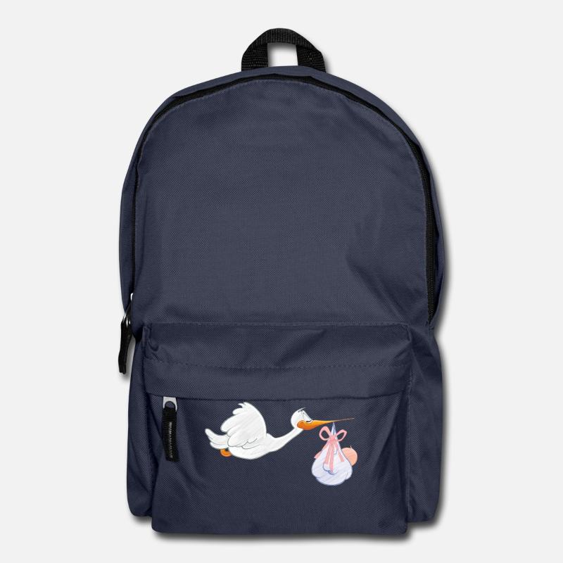 Cigogne avec bébé - Sac à dos - bleu marine