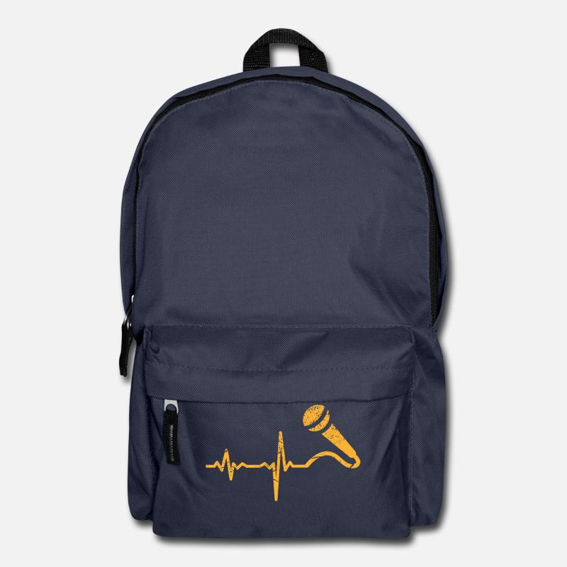 Geschenk Heartbeat Sänger Mikrofon - Rucksack - Navy