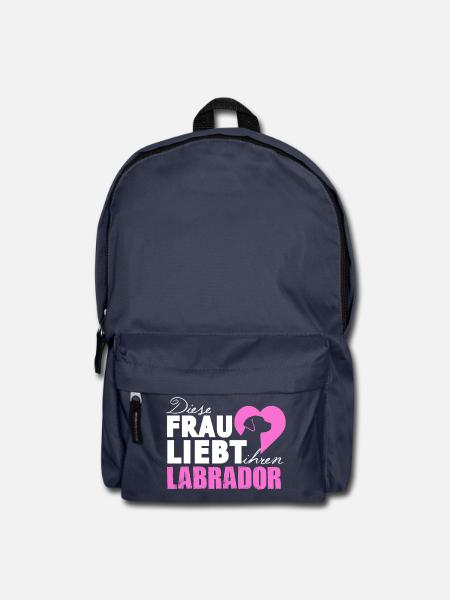 Hund Hunde Labrador Frau Liebe Haustier Geschenk - Rucksack - Navy