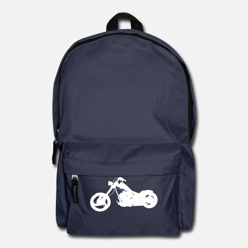 Silhouette Chopper Motorrad weiß - Rucksack - Navy