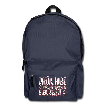 Dafür habe ich mir jetzt extra die Eier rasiert? - Rucksack - Navy - Vorne
