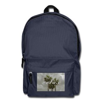 Détendez-vous T-shirt de cadeau de vacances de détente de palmier - Sac à dos - bleu marine - Devant