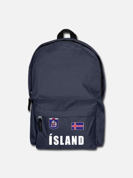 Island Fussball T-Shirt Trikot Fanshirt Fans - Rucksack - Navy