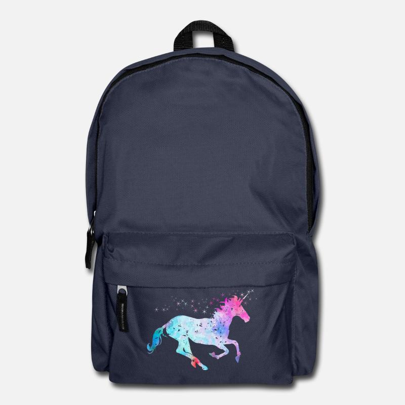 Unicorn with glitter - Backpack - navy