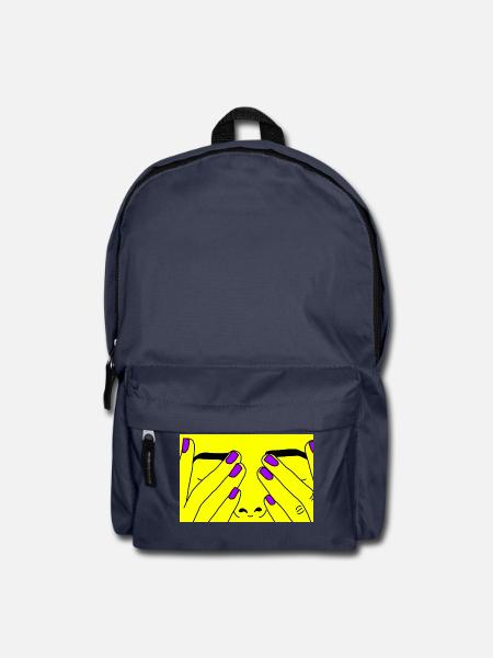 Face yellow - Rucksack - Navy