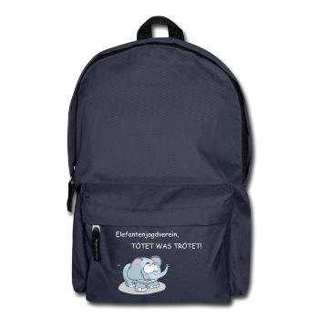 Elephant Hunt Club Kill whatsoever, white - Backpack - navy - Front