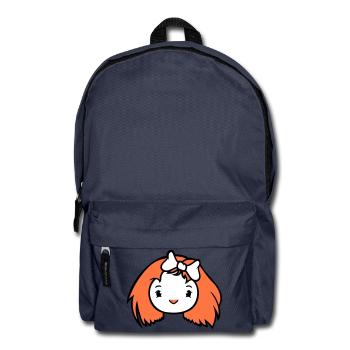 Vogel Dame Frau weiblich hübsches Gesicht Schleife - Rucksack - Navy - Vorne