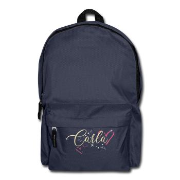 Carla Surname First name Calligraphy Heart - Backpack - navy - Front
