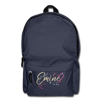 Emine nom Prénom Calligraphie coeur - Sac à dos - bleu marine - Devant