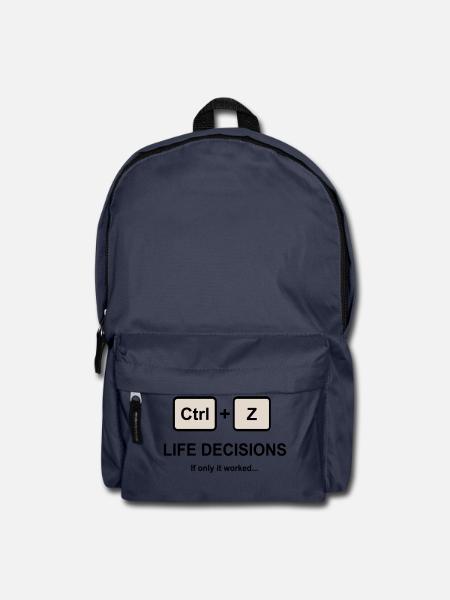 Ctrl + Z Life Decisions - Backpack - navy