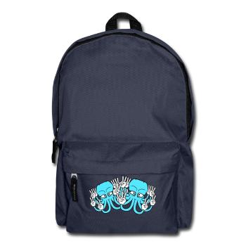 Zwei Kraken Peace Handzeichen Victory Symbol Hände - Rucksack - Navy - Vorne