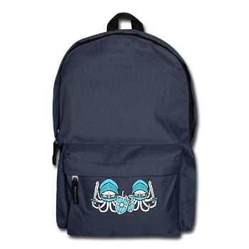 2 Oktopus Ritter Team Mittelalter Schild Schwert - Rucksack - Navy - Vorne