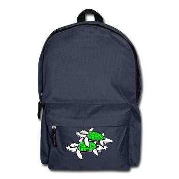 2 Water Turtles Surfer Surfing Surfboard Cute - Backpack - navy - Front
