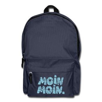 Moin Moin. (Vintage Hellblau) Guten Morgen - Rucksack - Navy - Vorne
