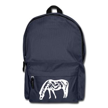 cheval blanc cheval blanc t-shirt cadeau cavalier - Sac à dos - bleu marine - Devant