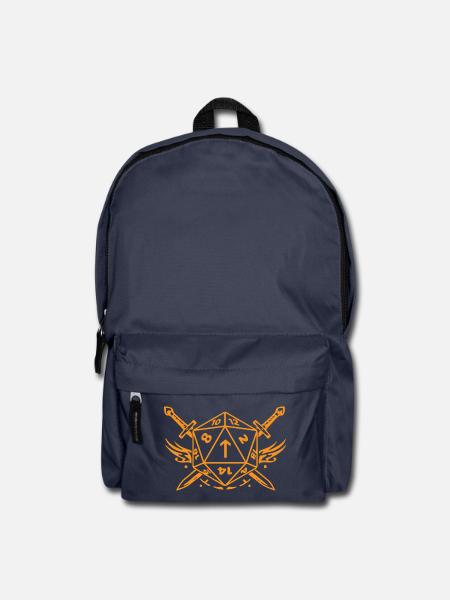Tiwaz-Rune D20 mit Schwertern als Kämpferklasse - Rucksack - Navy