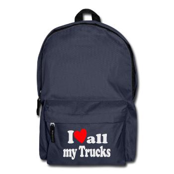 I Love all my Trucks - Backpack - navy - Front
