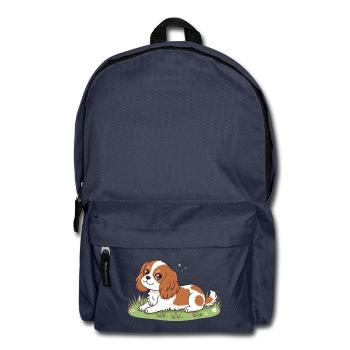 Welpenreiter in der Sonne auf Gras - Rucksack - Navy - Vorne