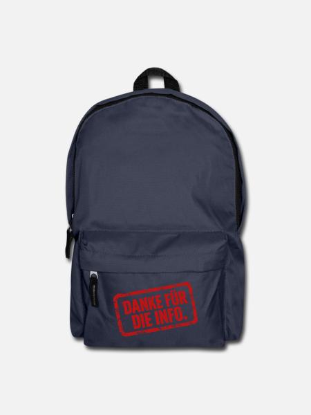 Danke für die Info - ironisches Shirt - Rucksack - Navy