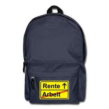 Ortsausgangsschild labor pension - Backpack - navy - Front