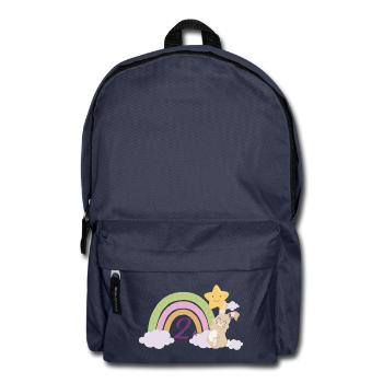 2. Geburtstag Regenbogen Hase Mädchen Geschenk - Rucksack - Navy - Vorne